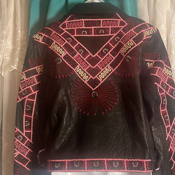 Free People Zandra Rhodes Stardust Biker Jacket - Picture 10 of 11